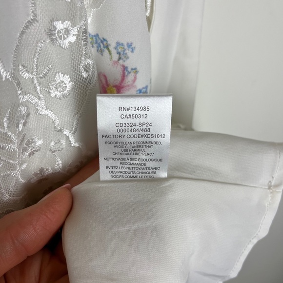 NWT For Love & Lemons Dakota Mini Dress L Floral Lace Babydoll Coquette Bridal - Picture 11 of 11